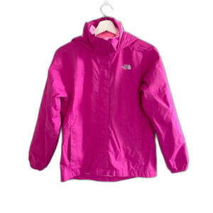 The North Face Girls Windbreaker Hooded HyVent Pink Jacket XL Full Zip